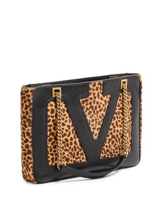 Viva Superstar Small Leopard Print Calf Hair Tote