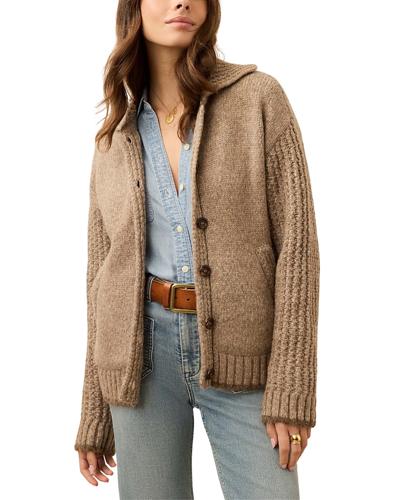 Faherty Lost Trails Cardigan Sweater In Brown