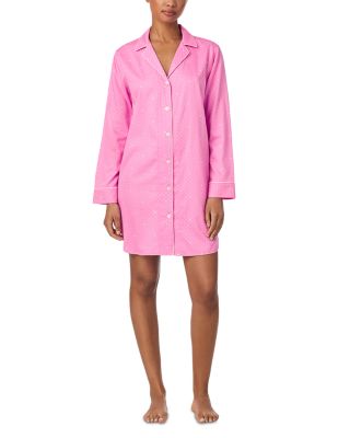 Long Sleeve Notch Collar Sleepshirt