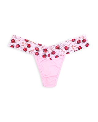 SUPIMA&reg; Cotton Low Rise Thong with Lace Trim