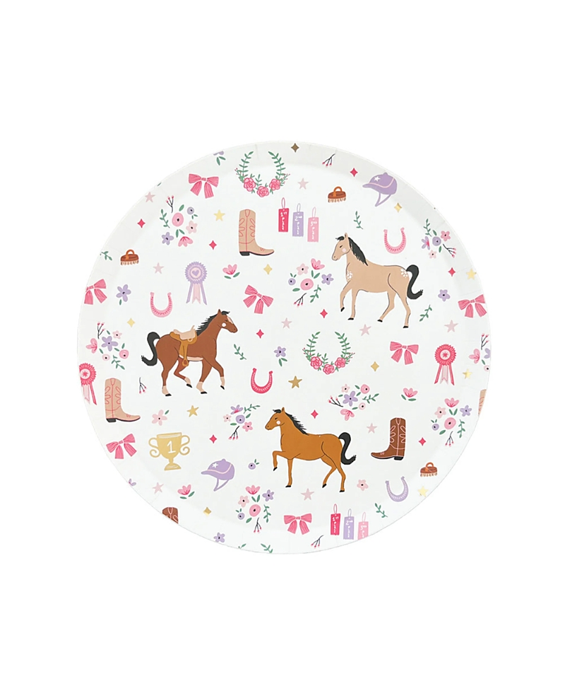Jollity & Co Pony Tales Small Paper Plates, Set Of 8 In Multi