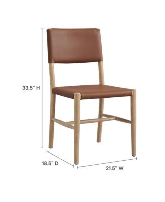 Dover Wood Faux Leather Dining Side Chairs, Set of 2