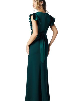 V-Neck Angel Short Sleeve Maxi Dress