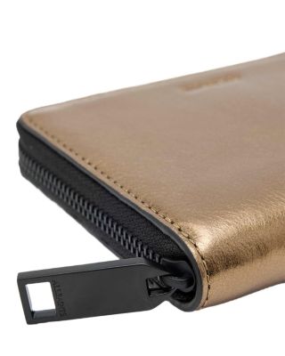 Lena Hex Metallic Leather Zip Wallet