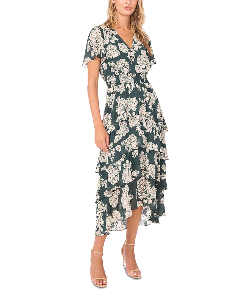 Vince Camuto Smocked Tiered Dress In Brown