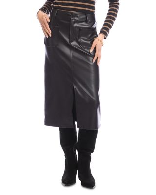Faux Leather Midi Skirt