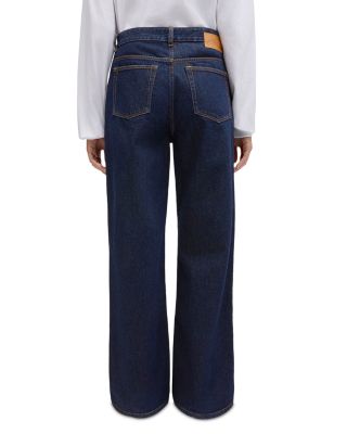 Essentials High Rise Straight Wide Jeans in Rinse