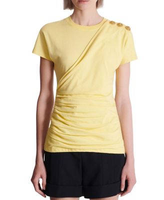  Draped T-Shirt with Buttons