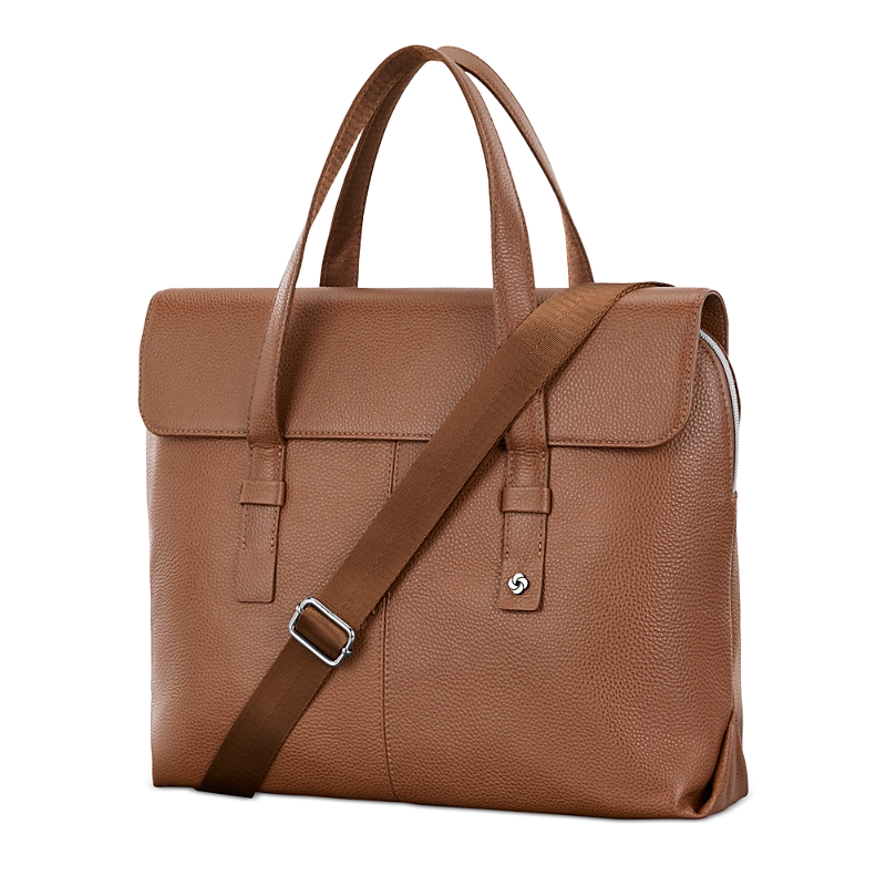 Samsonite Mobile Solution 2 Leather Convertible Brief In Brown
