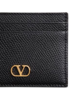 VLogo Signature Grainy Leather Card Holder