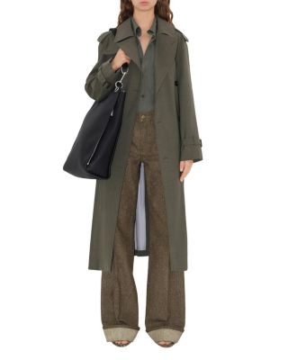 Long Stretch Wool Trench Coat