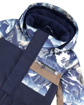  Unisex One Piece Play Snowsuit with Mountains Print