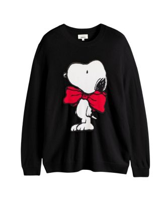  Women's Wool Cashmere Bow Tie Snoopy Sweater