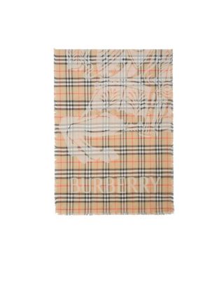  Wide EKD Check Wool Silk Scarf