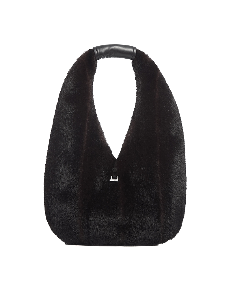 Apparis Colette Shaved Faux Mink Bag In Black