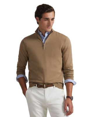 Cotton Quarter Zip Mockneck Sweater