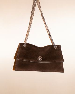 Kira Turnlock Suede Shoulder Bag