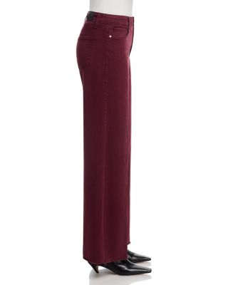 Anessa High Rise Raw Hem Jeans in Vintage Dark Oxblood
