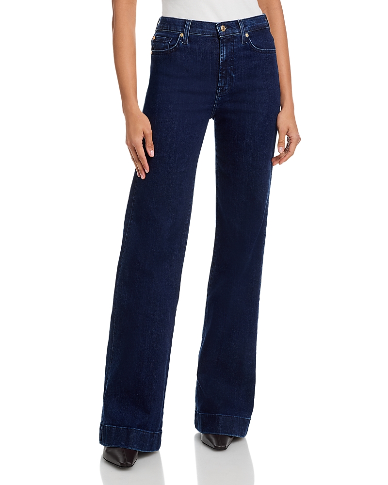 7 For All Mankind Modern Dojo High Rise Wide Leg Flare Jeans in Classical