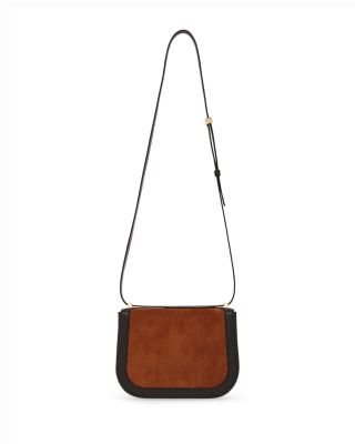 Double Gancini Mini Suede & Leather Crossbody 