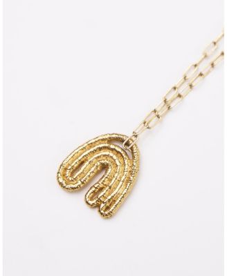 Leaf Pendant - 14K Gold Plate