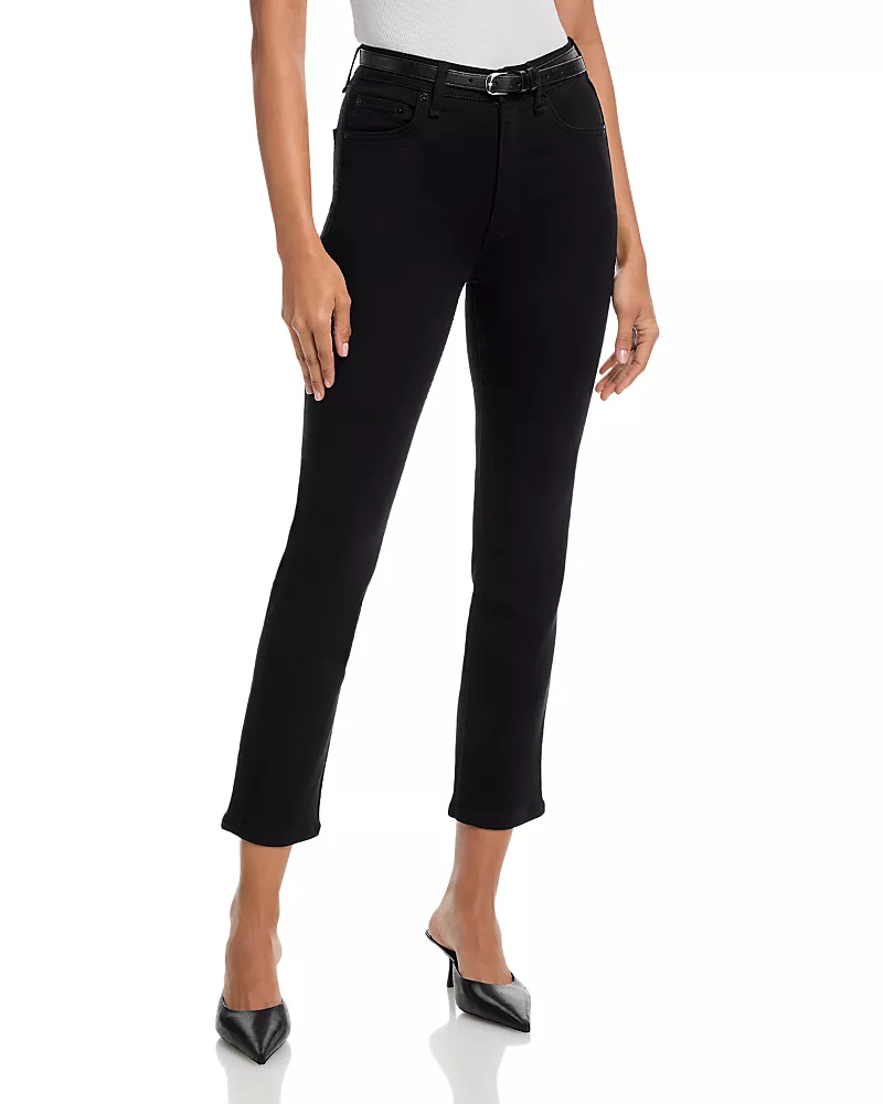 rag & bone Flexi Wren High Rise Slim Ankle Jeans in Black