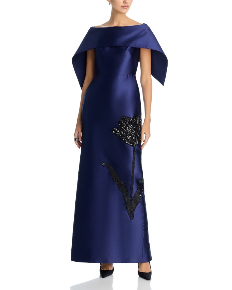 Erdem Off the Shoulder Gown in Beetle