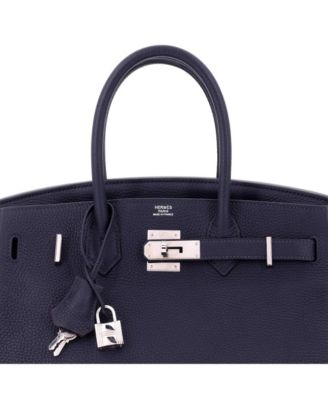 Birkin 30 Handbag Verso Togo with Palladium Hardware
