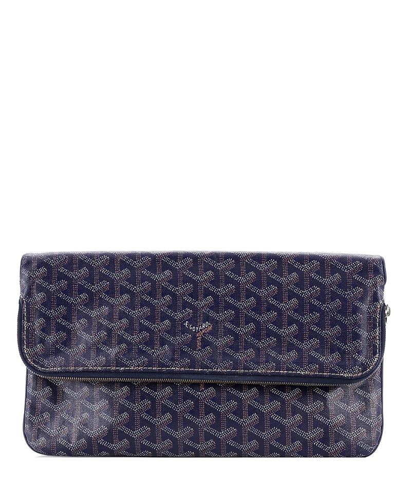 PRE-OWNED GOYARD Pre-owned Goyard Saint Marie Clutch Coated Canvas In Blue