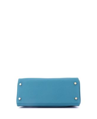 Kelly 28 Handbag Blue Togo with Gold Hardware
