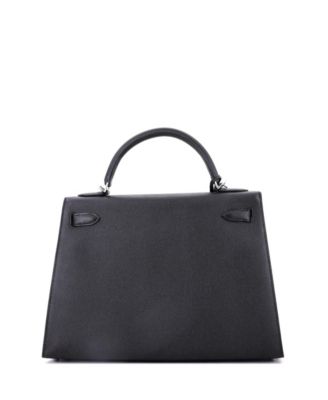 Kelly 32 Handbag Black Epsom with Palladium Hardware