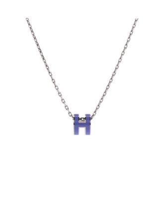 Mini Pop H Pendant Chain Necklace Metal and Enamel, 16"