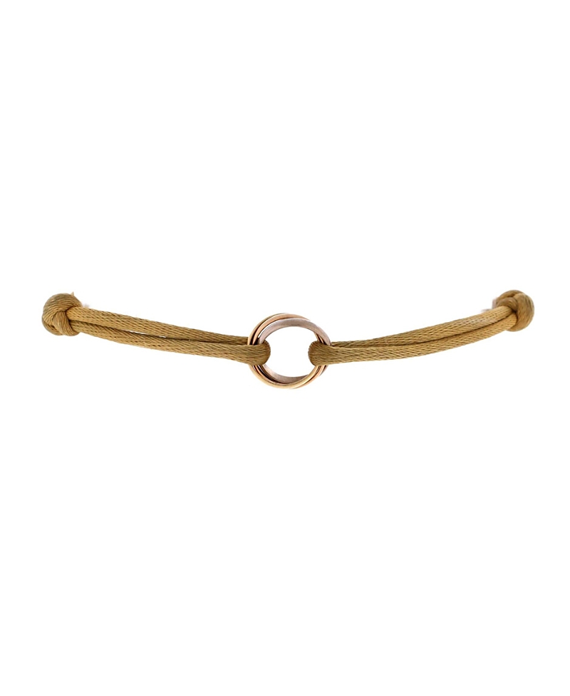 PRE-OWNED CARTIER Pre-owned Cartier Trinity On Cord Bracelet Silk Cord With 18k Tricolor Gold