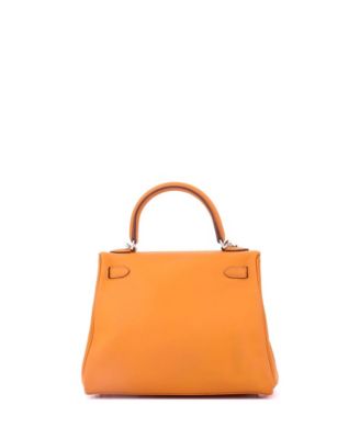 Kelly 25 Handbag Orange Swift with Palladium Hardware