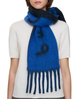  Reversible Logo Alpaca Wool Blend Scarf