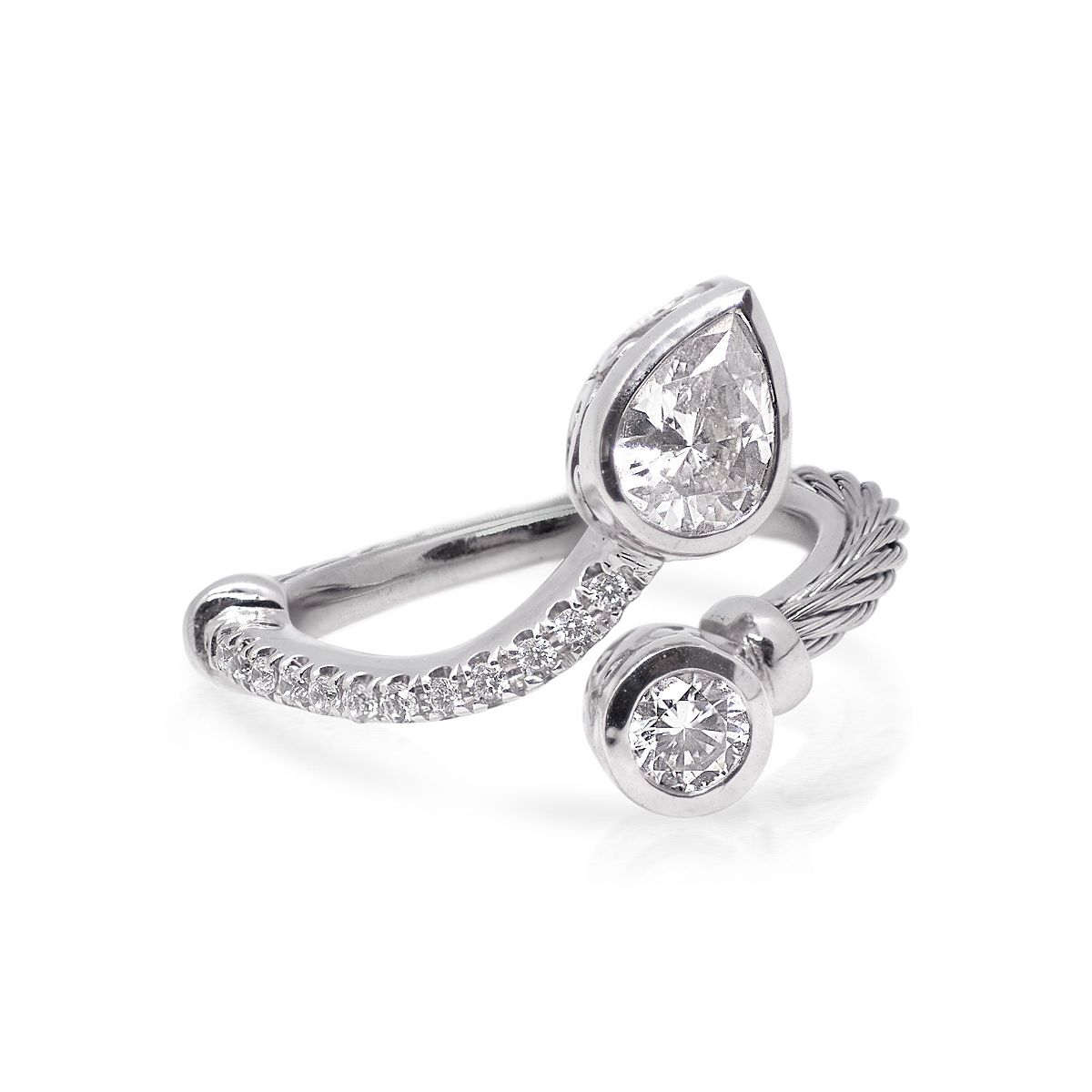 Alor Day Diamonds Teardrop & Round Bypass Ring, 0.98ct Lab Grown Diamonds