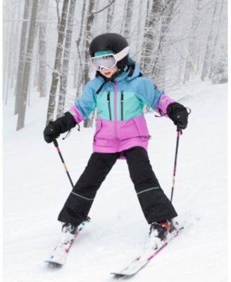  Girls' Two Piece Teknik Snowsuit with Colorblocked Jacket and Solid Pant - Big Kid