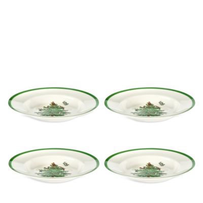 Christmas Tree Soup Plates, Set of 4