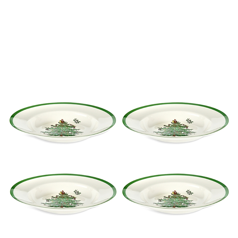 Spode Christmas Tree Soup Plates, Set Of 4 In Multi