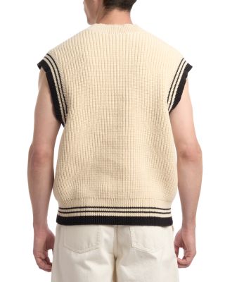 V-Neck Stripe Sleeveless Sweater