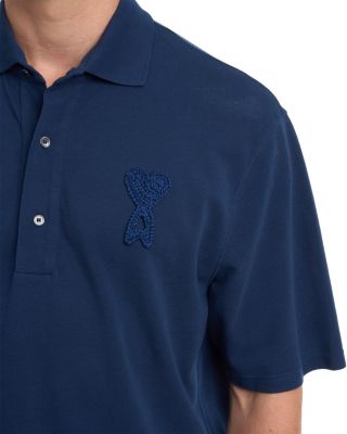 Short Sleeve Polo With AMI De Coeur Patch