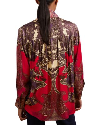 Jade Paisley Print Top