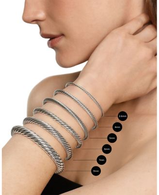 Cable Flex&reg; Bracelet in Sterling Silver with 14K Yellow Gold and Lapis, 6mm