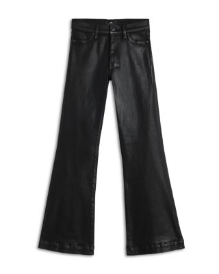 Dojo Tailorless Mid Rise Flare Jeans in Coated Black