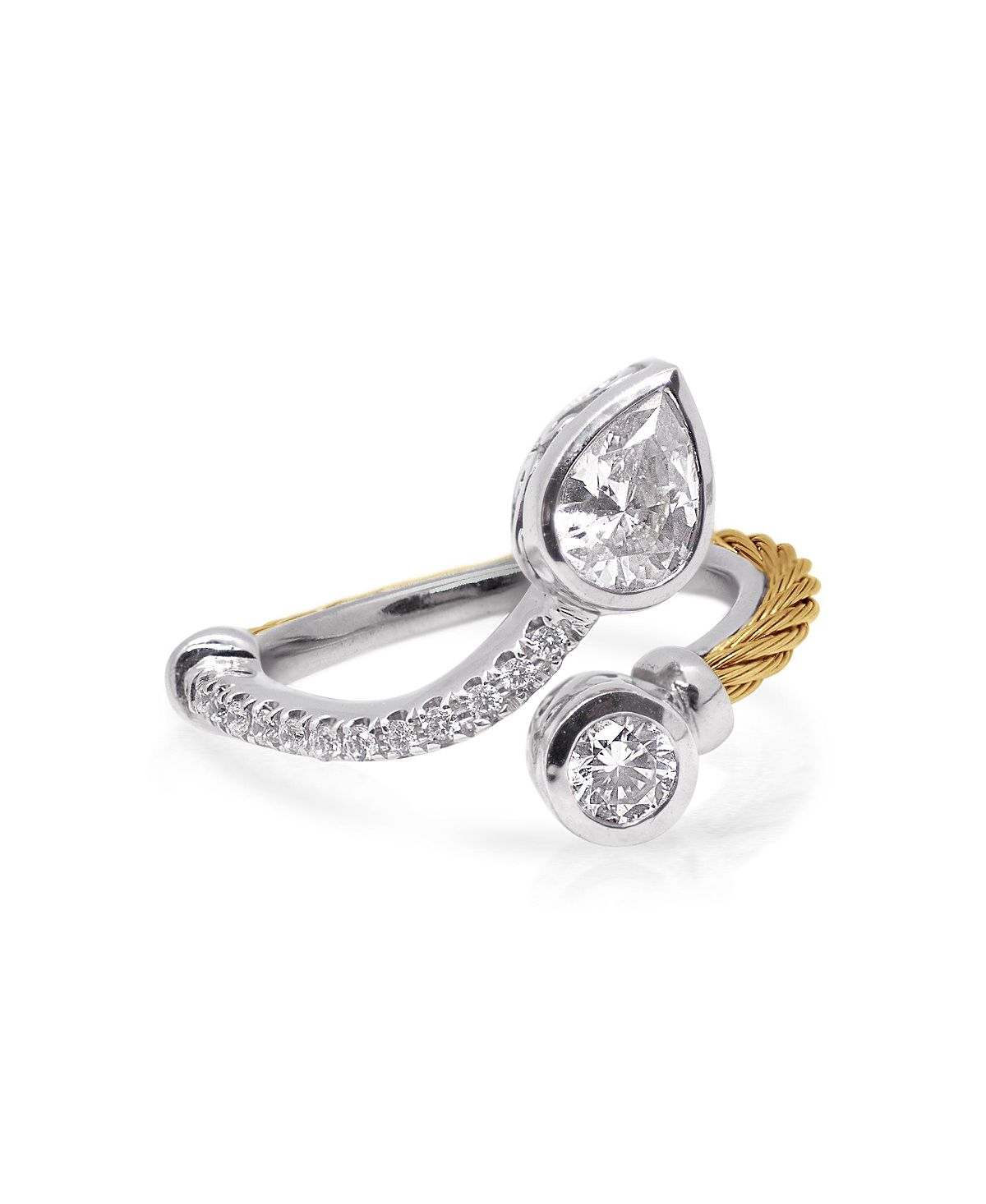 Alor Day Diamonds Teardrop & Round Bypass Ring, 0.98ct Lab Grown Diamonds