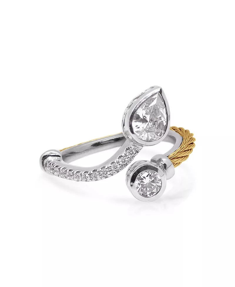 Alor Day Diamonds Teardrop & Round Bypass Ring, 0.98ct Lab Grown Diamonds