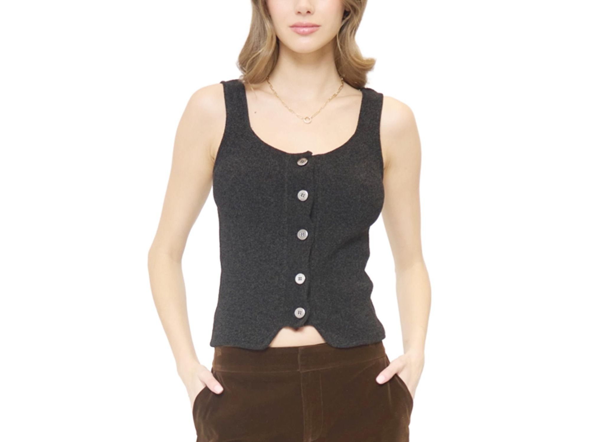 Women's Ember Chenille Button Up Tank - Image 1