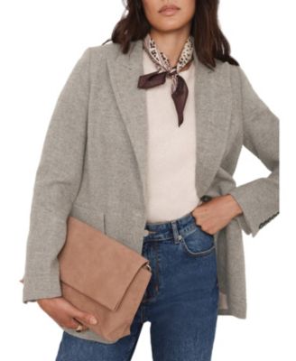 Women's Herringbone Single Breasted Blazer