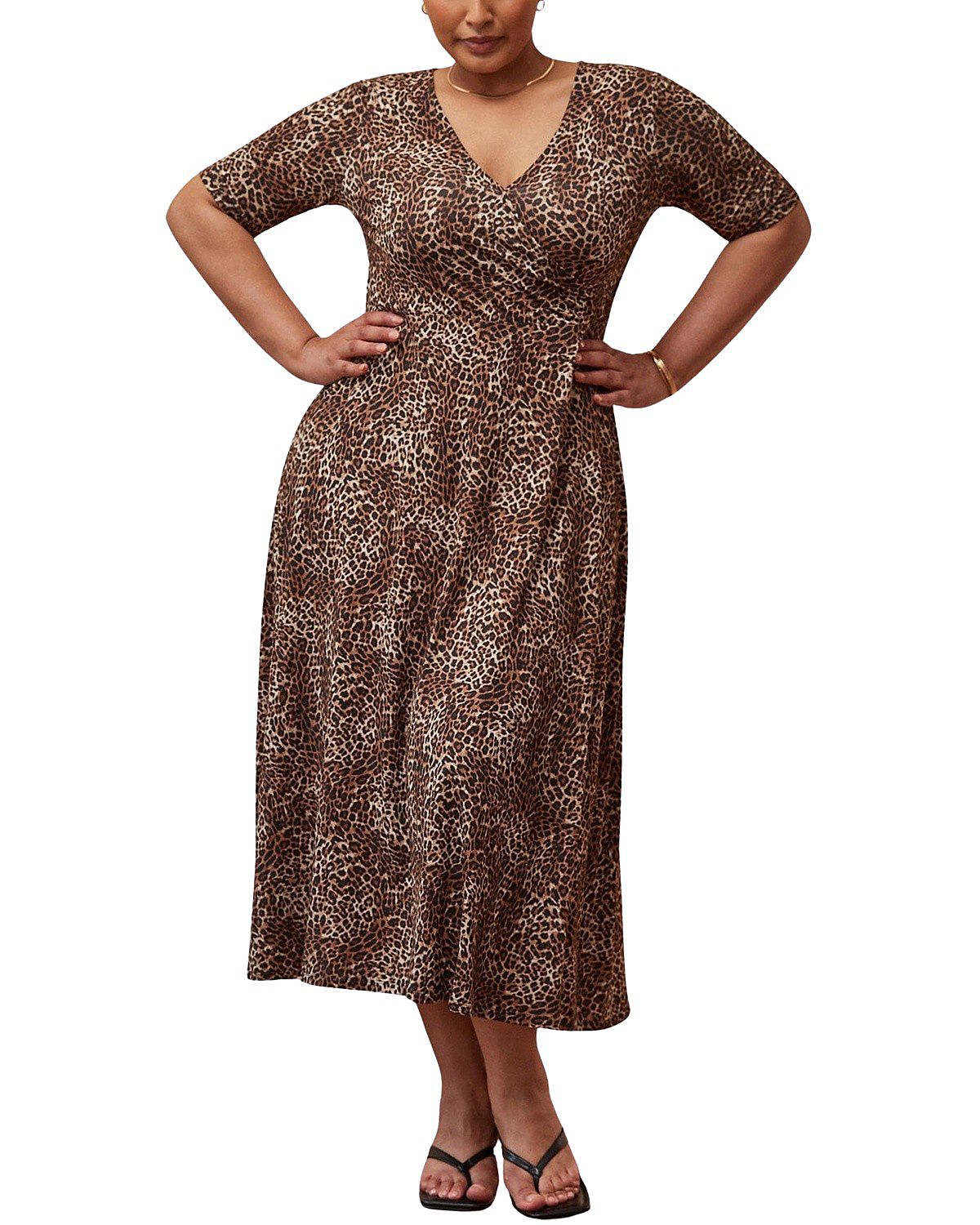 Live Unlimited Leopard Print Wrap Dress