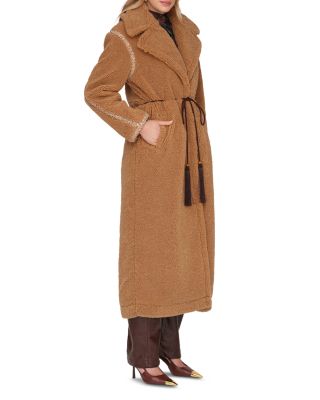 Embellished Belted Oversized Coat